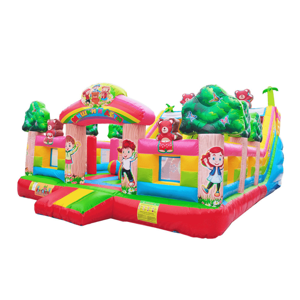 Батут "Мишки и дети", 10*6*5 м