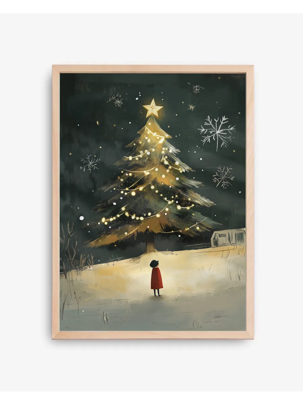 Постер новогодний 30х40 см декор на стену