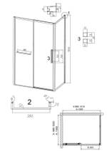 Душевое ограждение Grossman Style 100.K33.05.100.21.00-200.K33.05.100.21.00 (100х100х195) раздвижная,черный матовый,стекло прозрачное,2 места