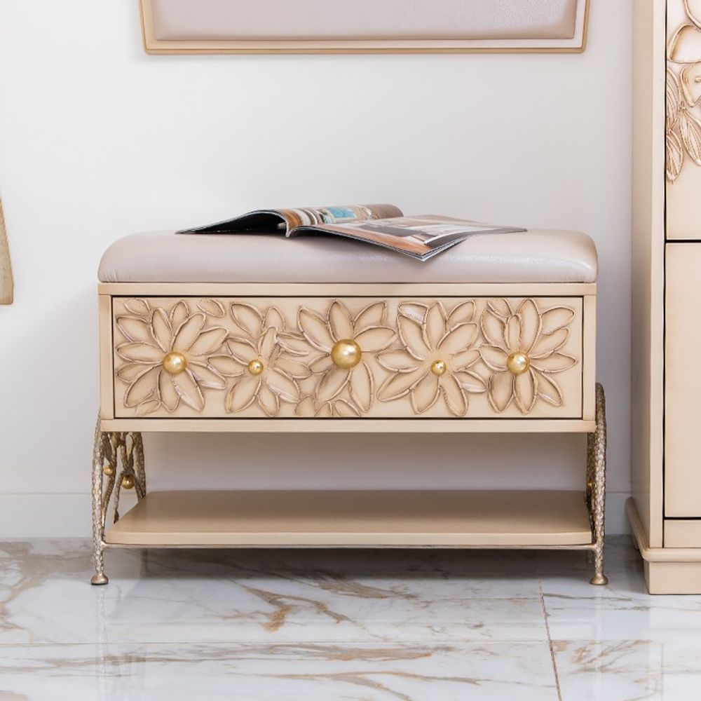 Банкетка Терра Айвори Мраморное золото