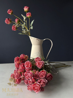 Ветка розы в античном стиле коралл декоративная 8x8x55 см