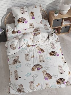 Наволочка комплект 2шт перкаль Сказка "Пушистики" 70x70 см на молнии