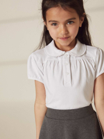 Футболка с воротником для девочки Next C69-805, Белый