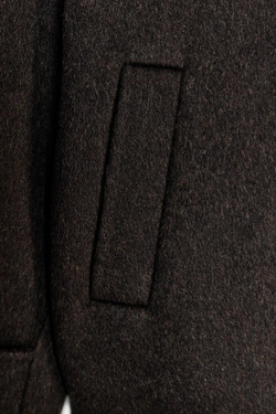 ZARA КОРОТКОЕ ПАЛЬТО ИЗ ШЕРСТИ, ТЕМНО-КОРИЧНЕВЫЙ