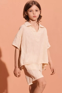 ZARA РУБАШКА С КОРОТКИМИ РУКАВАМИ, КАМЕННЫЙ