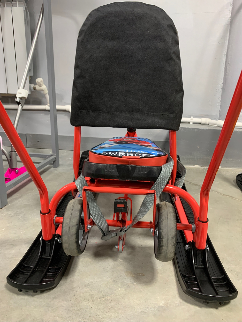 Снегокат «Тимка спорт 6» хоккей (красный каркас) (арт. ТС6/Х2)