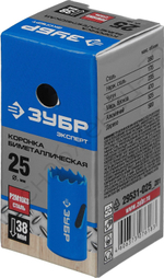 ЗУБР 25 мм, сталь Р6М5, Биметаллическая коронка (29531-025)