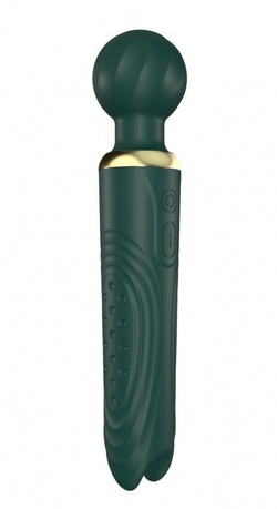 Зеленый двусторонний вибратор-wand Secwell - 22 см.