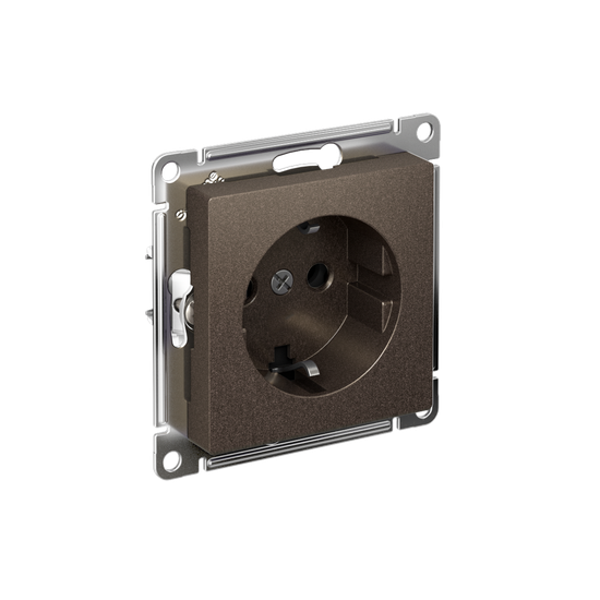 Розетка AtlasDesign 16А с заземл. быстрозажим. клем. механизм мокко SE ATN000643S
