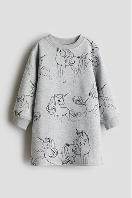 H&M Платье с принтом, светло-серый