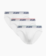 Мужские трусы слипы спорт Atlantic, набор 3 шт., хлопок, белые, 3MP-219