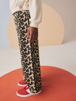 Брюки широкие для девочки Next B83-276, Бежевый, Черный