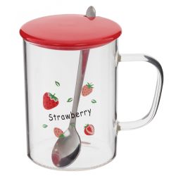 GAEM Кружка с крышкой и ложкой, 450 мл, L12 W8,5 H12 см, 4в.