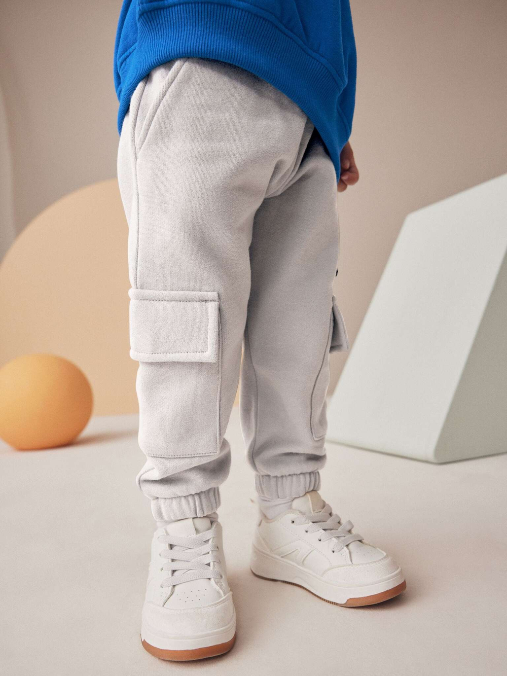 Толстовка и брюки карго в комплекте для мальчика Next N96-342, Синий, Серый