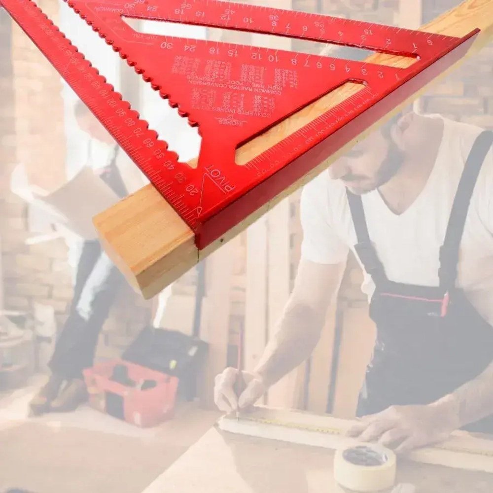 Линейка угольник Свенсона 300 мм красный, алюминий