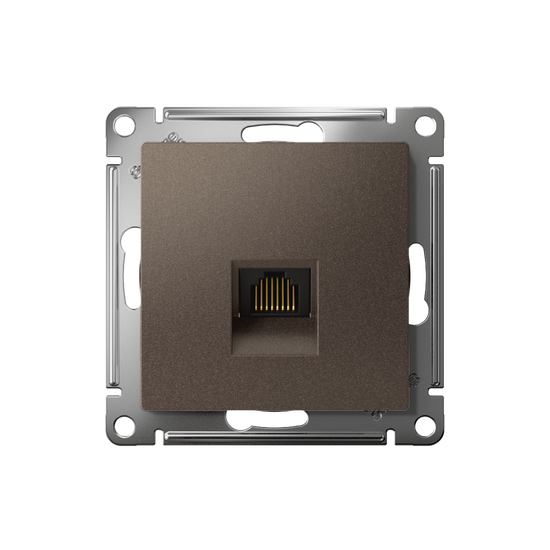 Розетка компьютерная AtlasDesign RJ45 кат.5E механизм мокко SE ATN000683