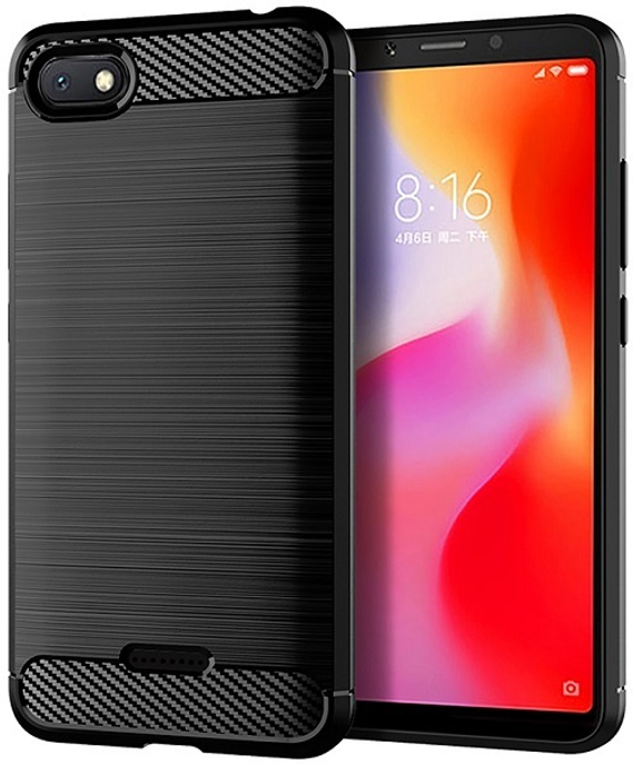 Чехол для Xiaomi Redmi 6A цвет Black (черный), серия Carbon от Caseport