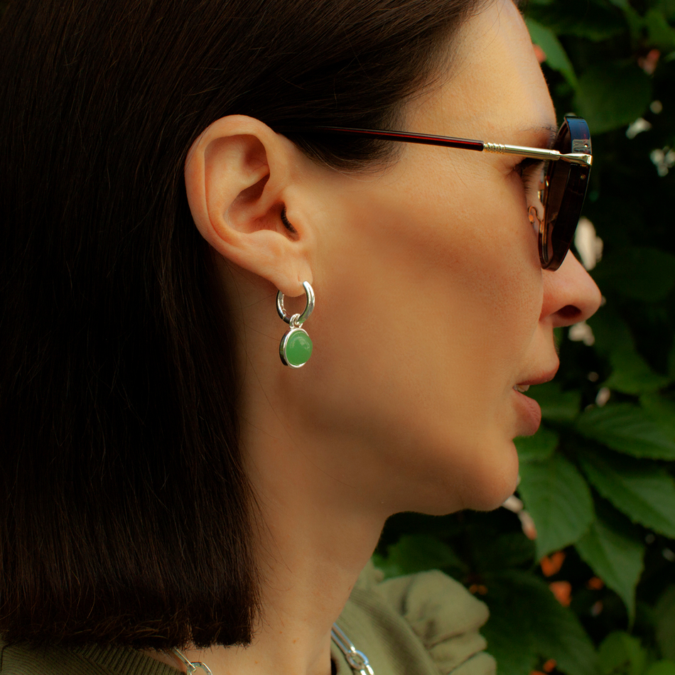 Серьги Fiore Luna GREEN AVENTURINE LE1114 G/S