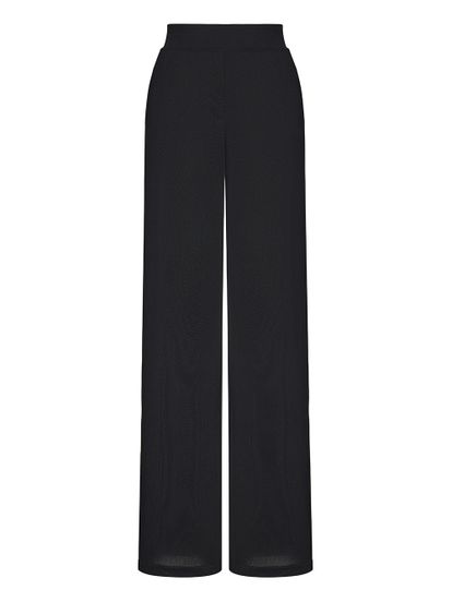 Женские брюки черного цвета из шелка и вискозы - фото 1