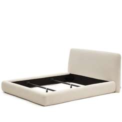 Кровать Martina со съемным чехлом из бежевого букле под матрас 180х200 см