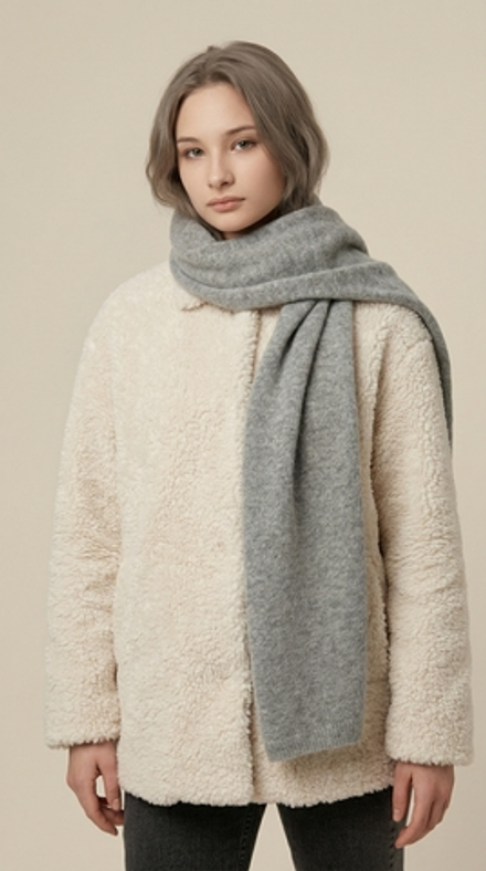 Пуховый шарф Ш402-03 серый