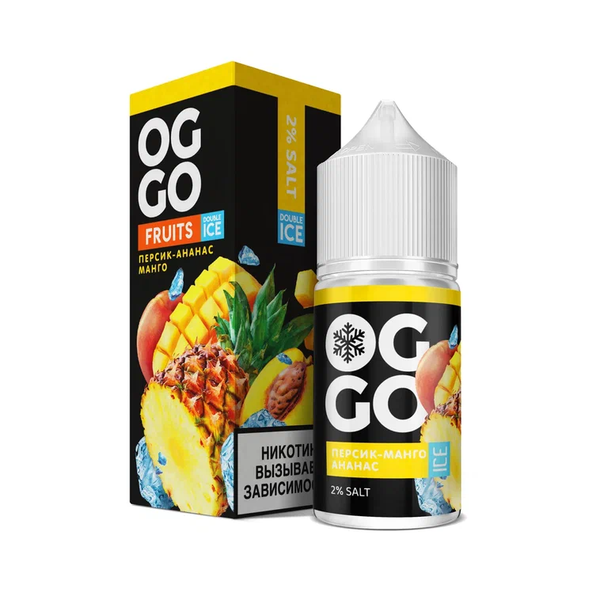 Купить Жидкость OGGO Fruits Double Ice Salt - Персик-Ананас-Манго 30 мл