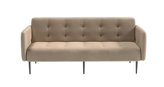 Monaco диван-кровать с подлокотниками, трехместный, бархат бежевый 5