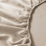 Сатиновая простынь на резинке НАТЕСМИО 140х200 | светло-бежевый