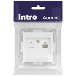 Розетка Intro Accent 6-303-01М информационная RJ45, IP20, СУ, белый матовый