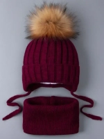 Шапка зимняя для девочки и снуд вязаные