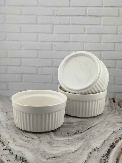 Набор порционных керамических формочек 3 шт. 10х5 см. кокотницы