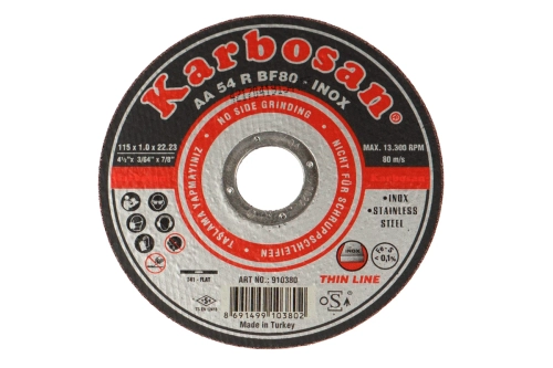 Диск отрезной по нержавеющей стали Karbosan 115х1х22 Inox