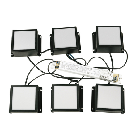 ULP-1010 42W-4000К IP40 GRILYATO OPAL BLACK KIT06 Светильники светодиодные потолочные встраиваемые. комплект из 6 штук. Белый свет 4000K. 4728Лм. Для ячеек 100x100мм. Корпус черный. С и-п. ТМ Uniel