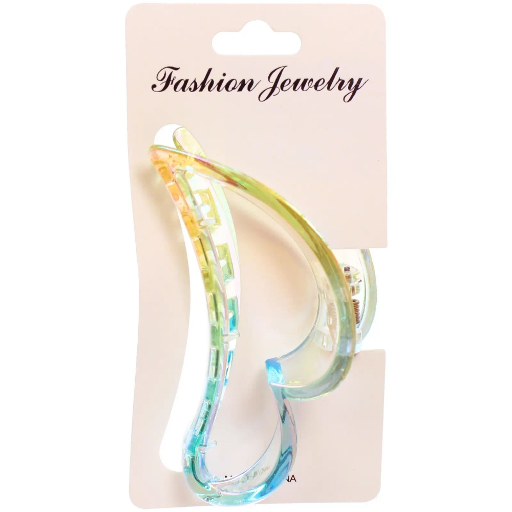 Заколка-краб для волос «Мон Пион», сердце, микс 6 цветов, 9см (Блистер)