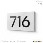 Номер на дверь 716, табличка на дверь для офиса, квартиры, кабинета, аудитории, склада, белая 120х70 мм, Айдентика Технолоджи