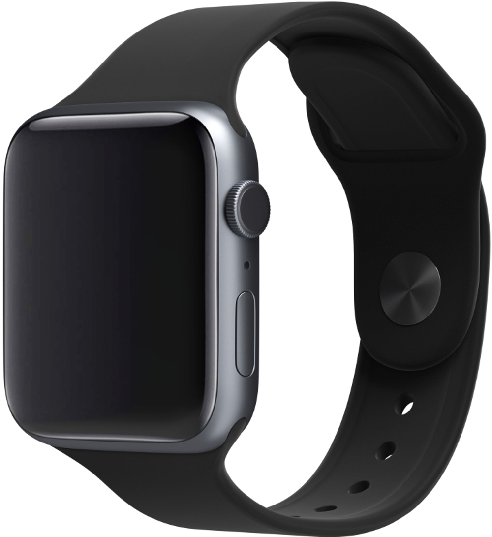 Ремешок спортивный для Apple Watch 44/45/46/49 мм силиконовый (Черный)