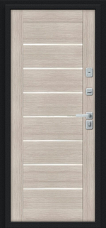 Thermo Техно Д2/BChrome Букле черное/Cappuccino Melinga 205*86 правое