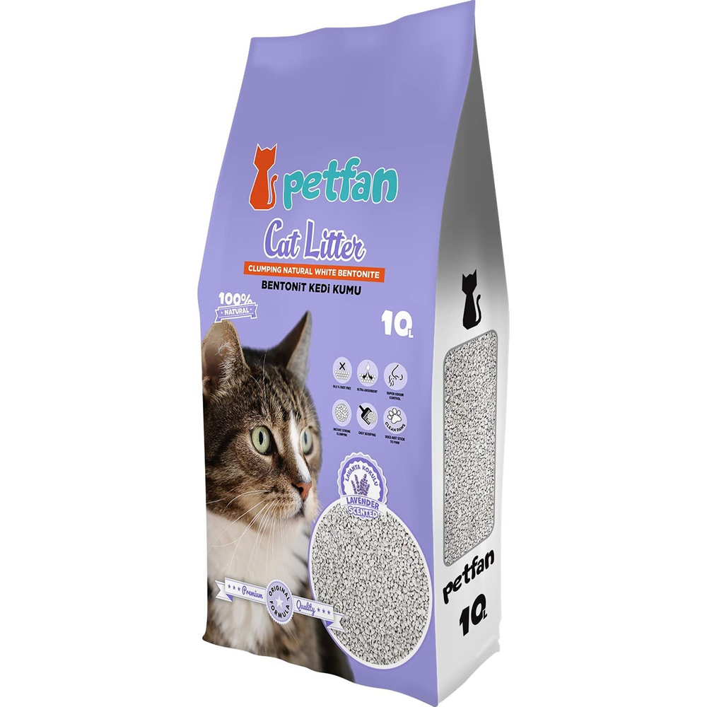 Бентонитовый наполнитель PetFan Natural с запахом лаванды