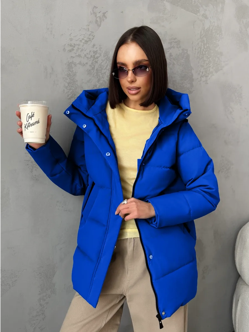 Куртка весенняя удлиненная с капюшоном