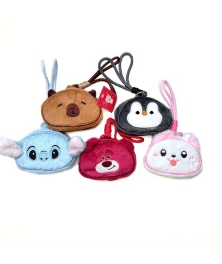 Брелоки "Зверюшки - сумочки" 8 см. Оптом