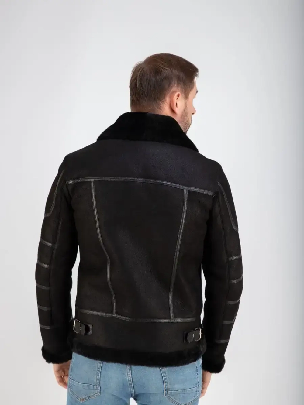 Дубленка мужская натуральная авиатор зимняя Турция