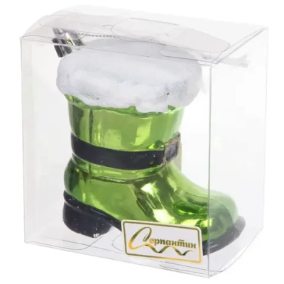 Елочная игрушка «Новогодний сапог» 8*5*8,5 см, Салатовый