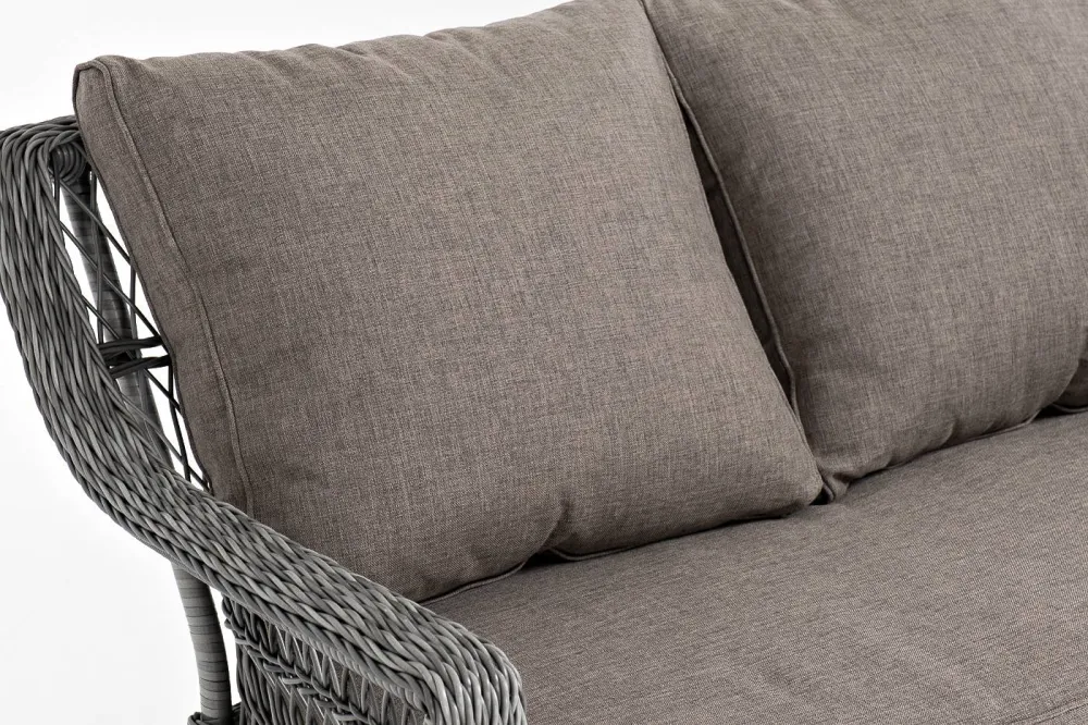 "Гранд Латте" диван трехместный из искусственного ротанга, цвет графит