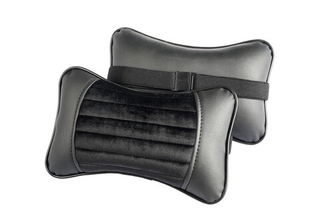 Подушки на подголовник CarFashion -«MONACO» (2шт) - 41142 - Эко-Велюр черный/черный/черный/шов черн