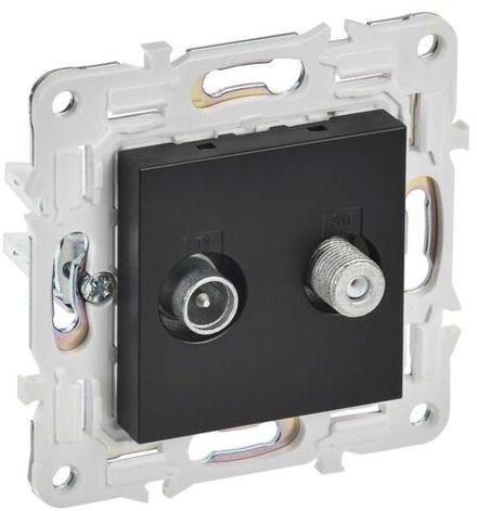 Розетка двойная TV+SAT SKANDY SK-A13Bl черн. IEK SK-AF20-O-K02