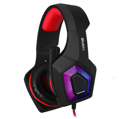 Игровые наушники с микрофоном SVEN AP-U880MV, черный-красный (USB, LED)