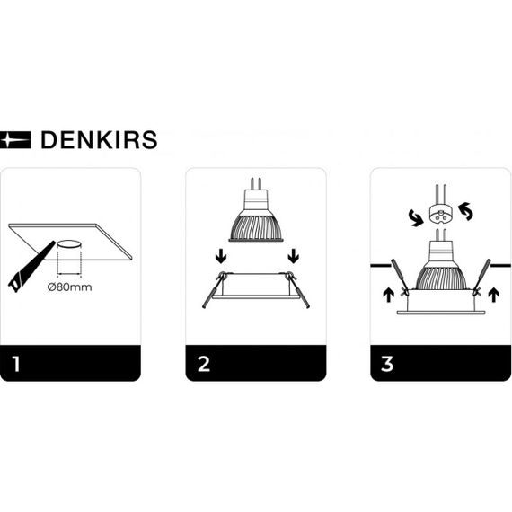 Встраиваемый светильник Denkirs Billum DK3020-BK