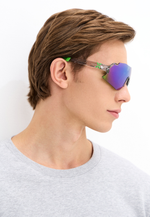 Спортивные очки с диоптриями HILX Savage 2.0 Shiny Crystal Grey Green / Green Mirror Lens