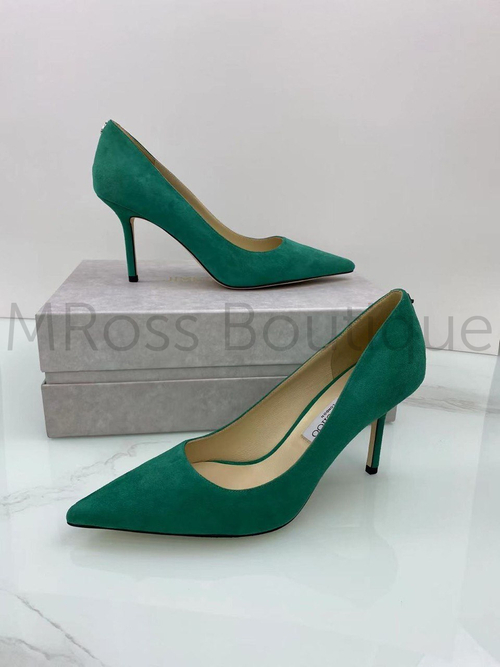 Зеленые замшевые туфли-лодочки Love 85 Jimmy Choo