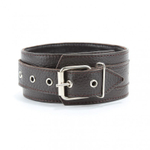 Коричневый широкий ошейник из мягкой кожи (Цвет: коричневый)